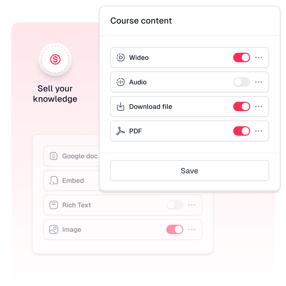 Easyplayer upload interface with multiple content formats
