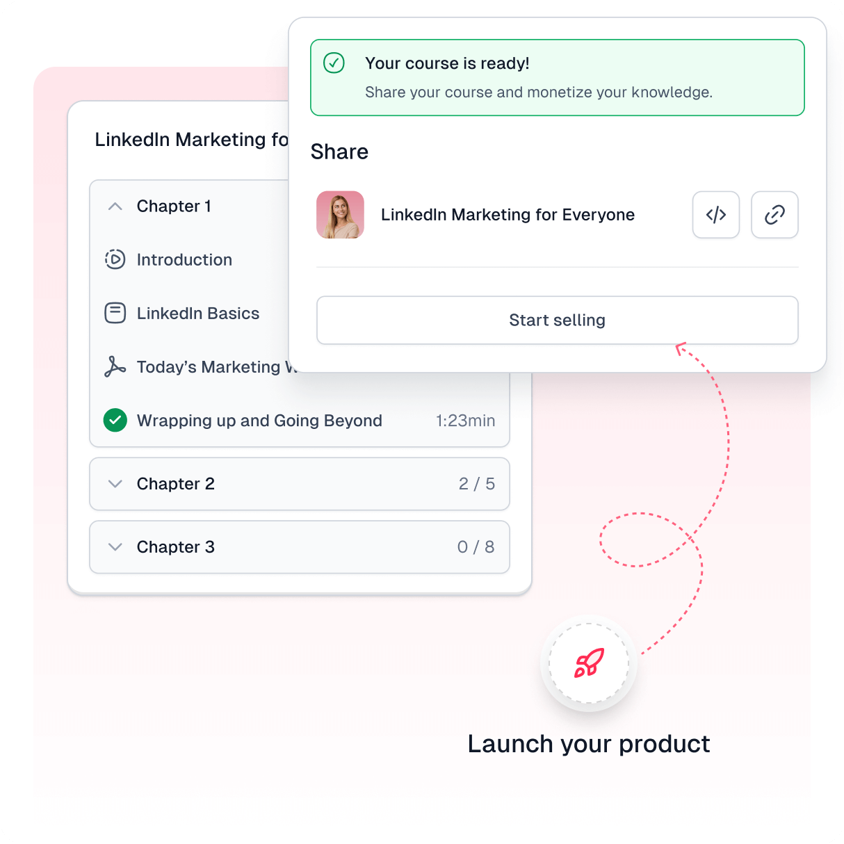 Easyplayer sharing and course list interface