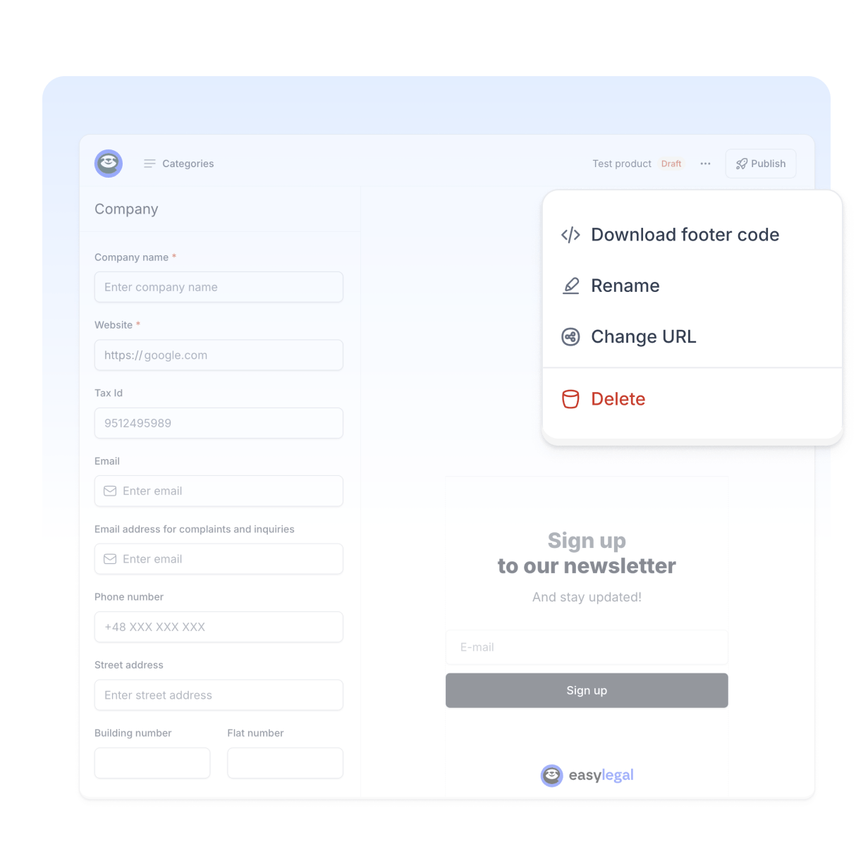 Easylegal preview interface