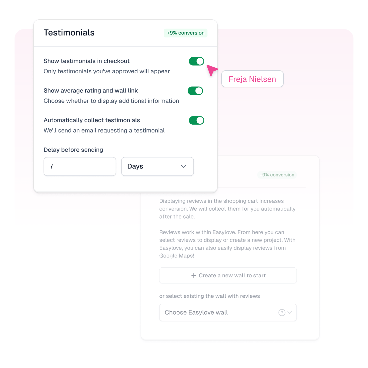 Testimonials in checkout