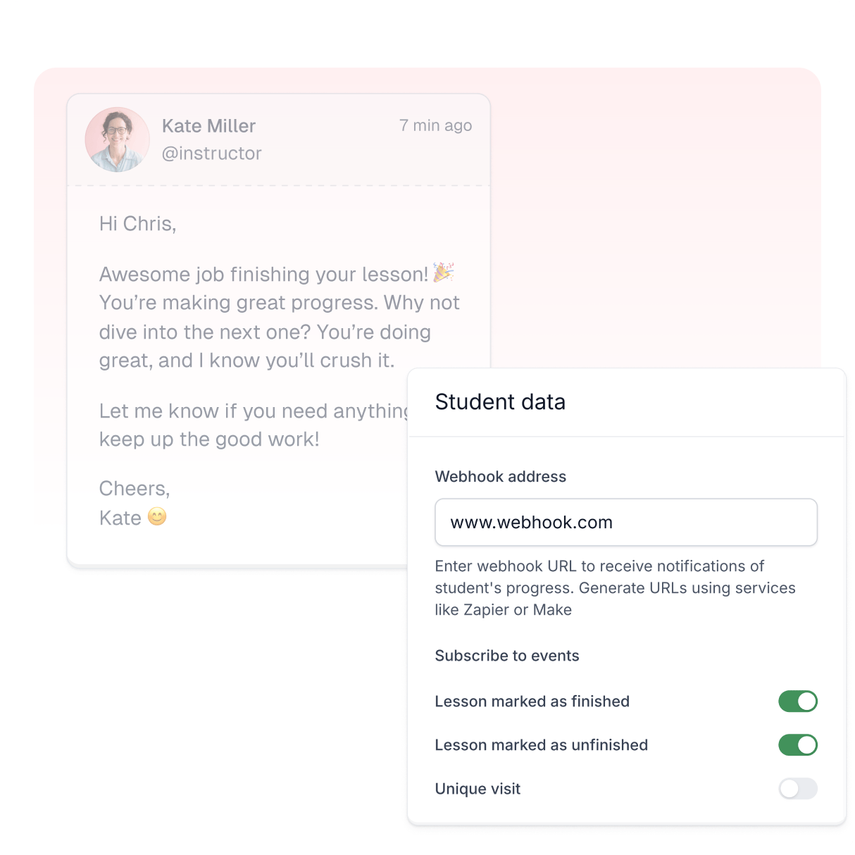 Easyplayer webhook settings