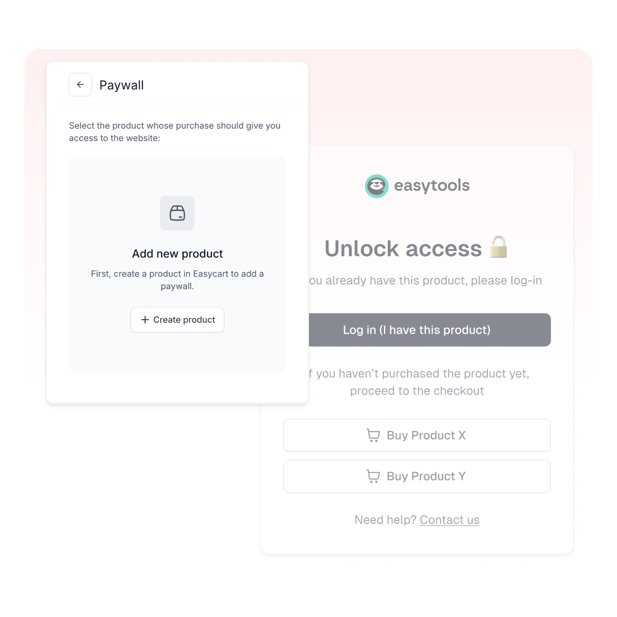 Easyplayer login wall settings