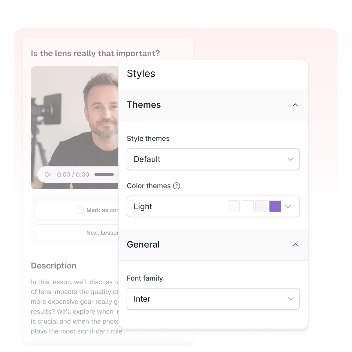 Easyplayer styling settings
