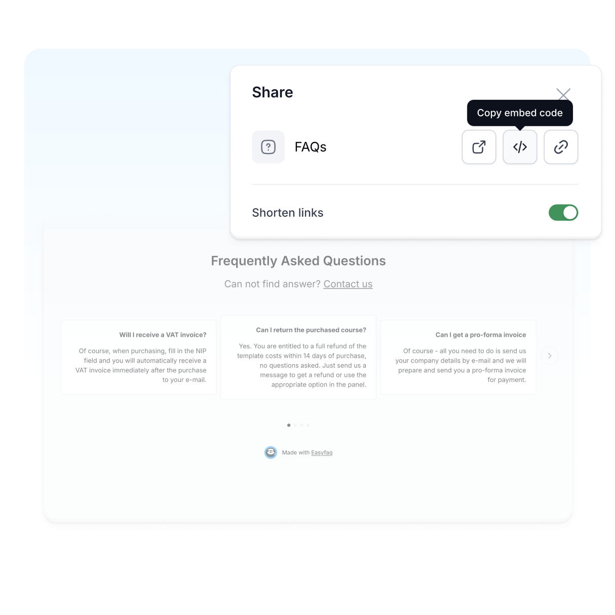Module for publishing and embedding FAQ sections.