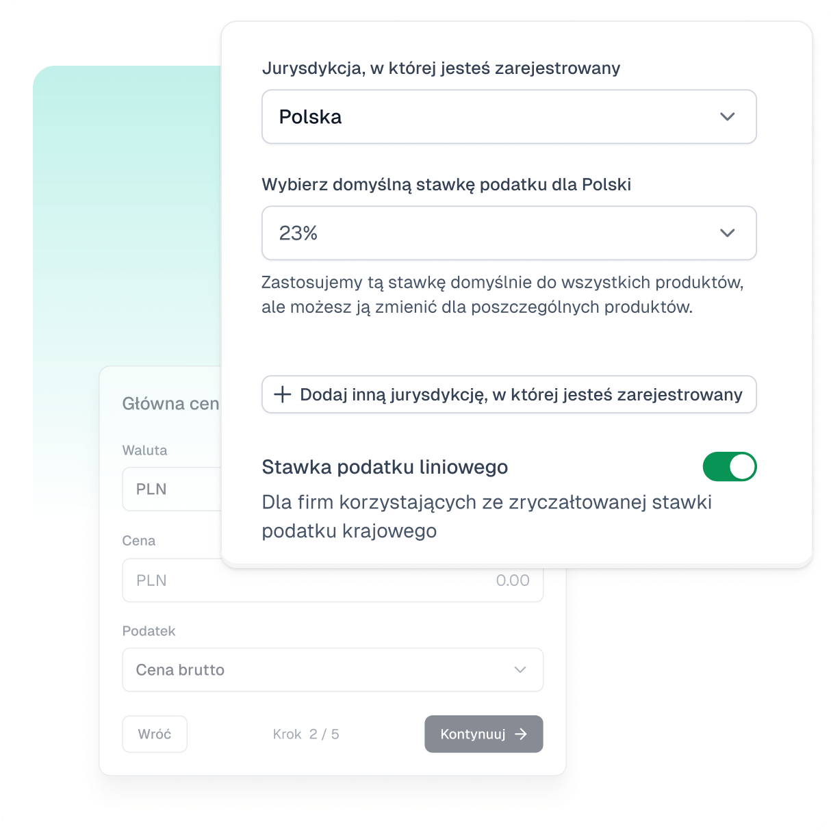 Panel podatków i fakturowania Easycart w polskiej wersji językowej