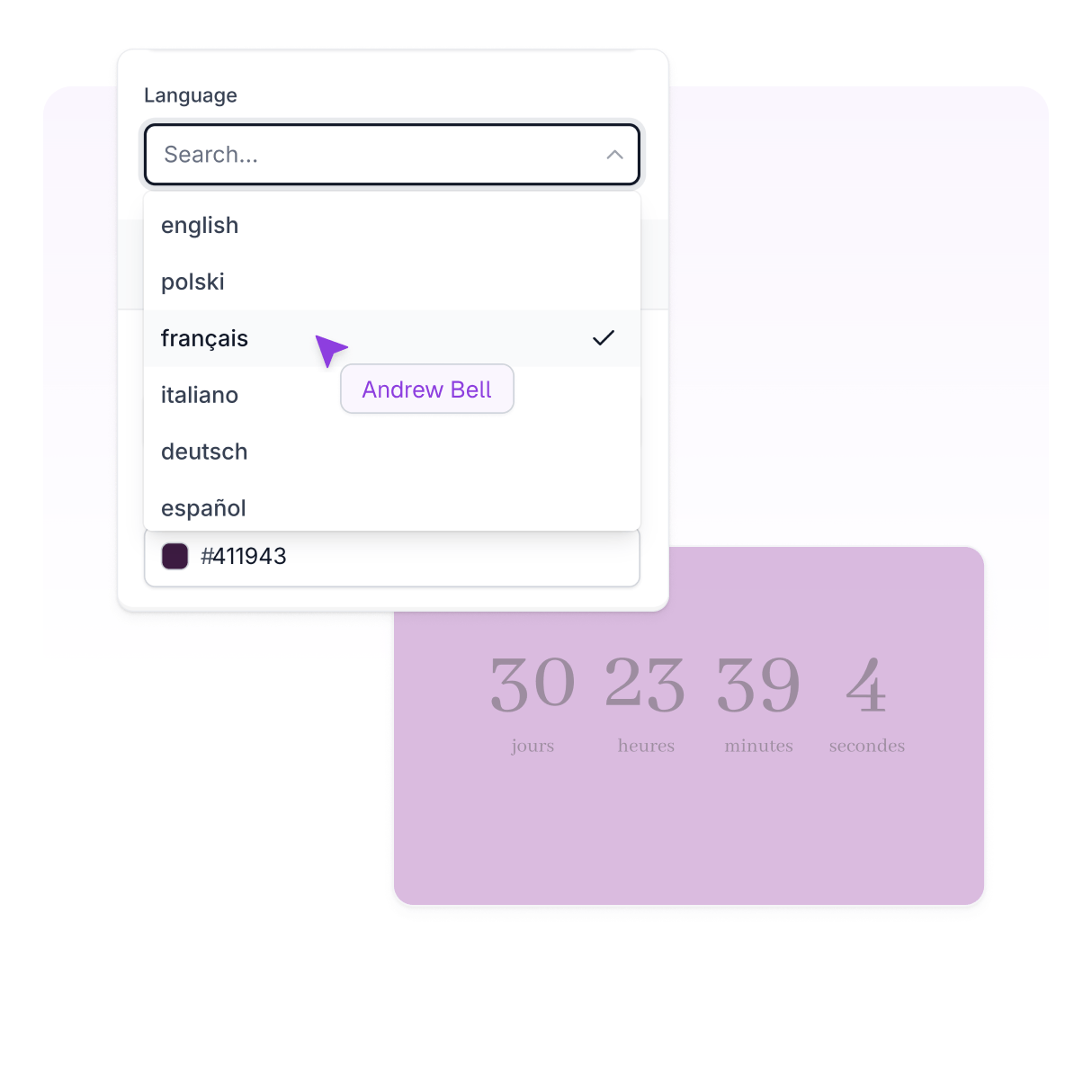 Easytimer multi-language settings.