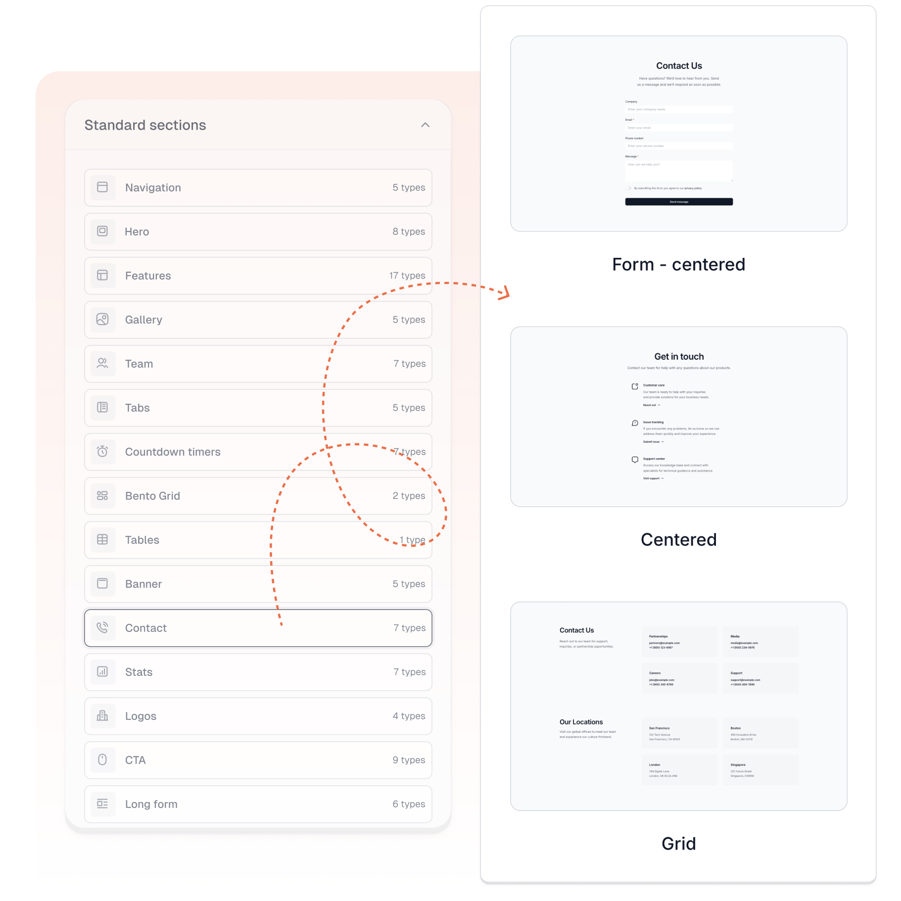 Easypage section library