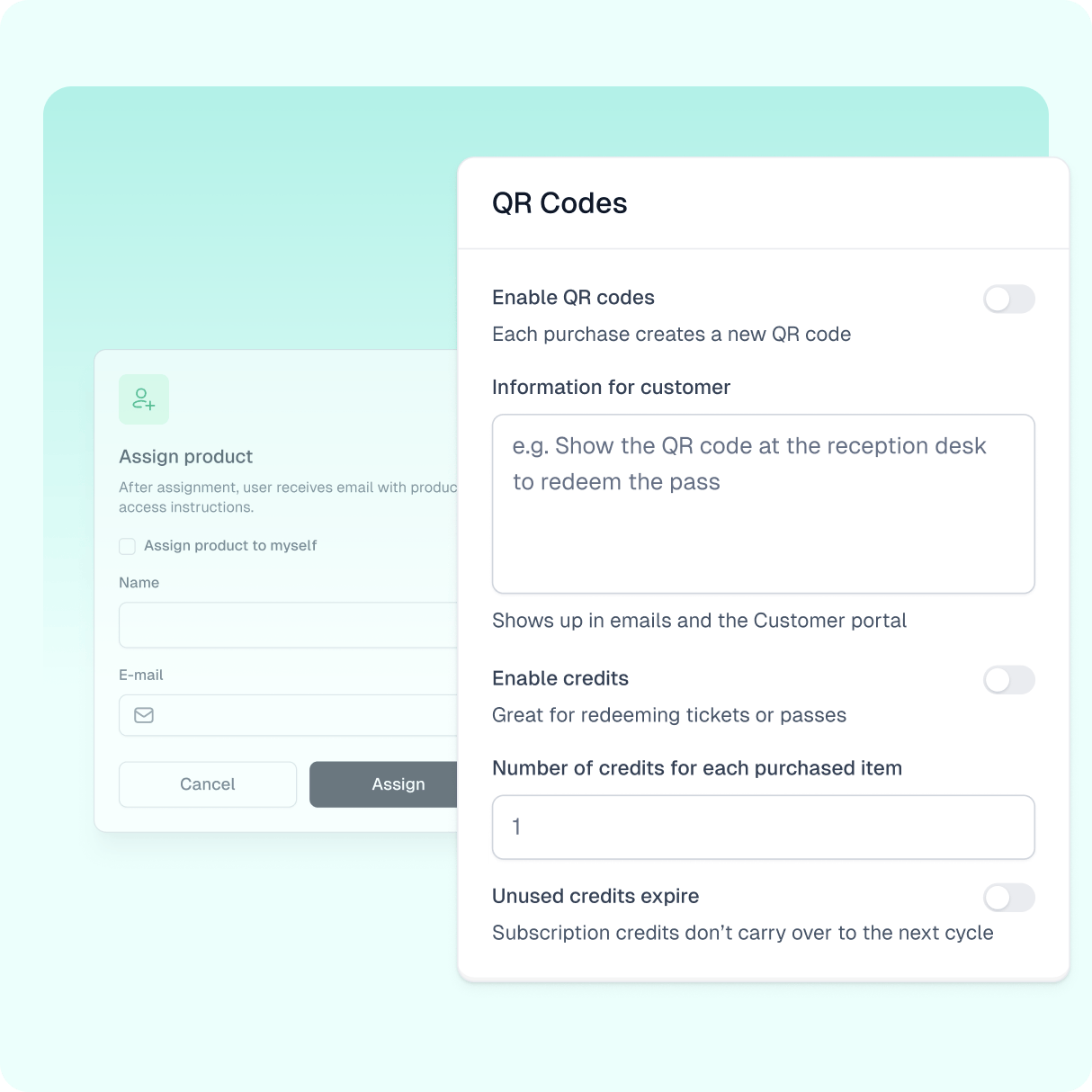 QR codes and credits