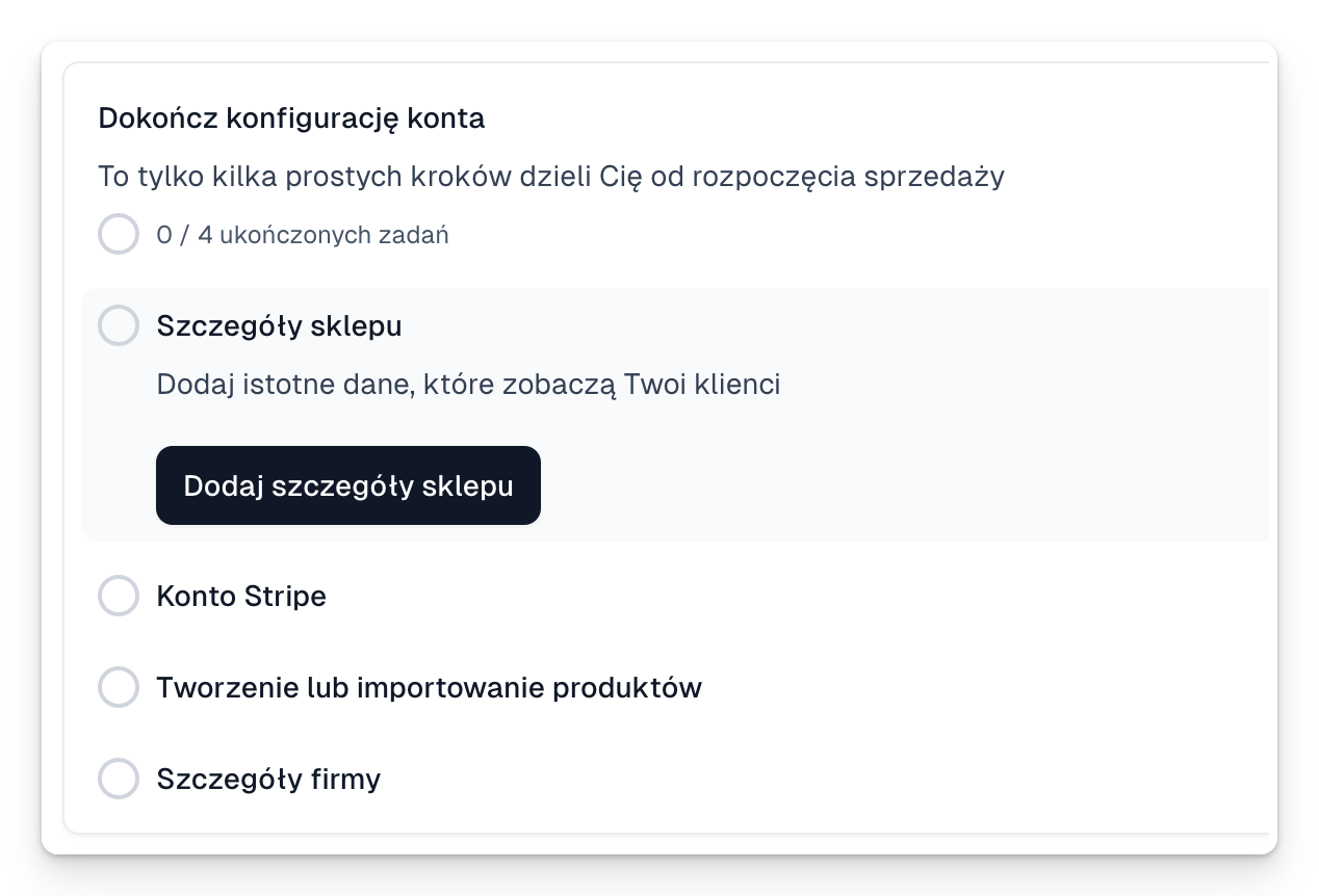 Szybka konfiguracja konta