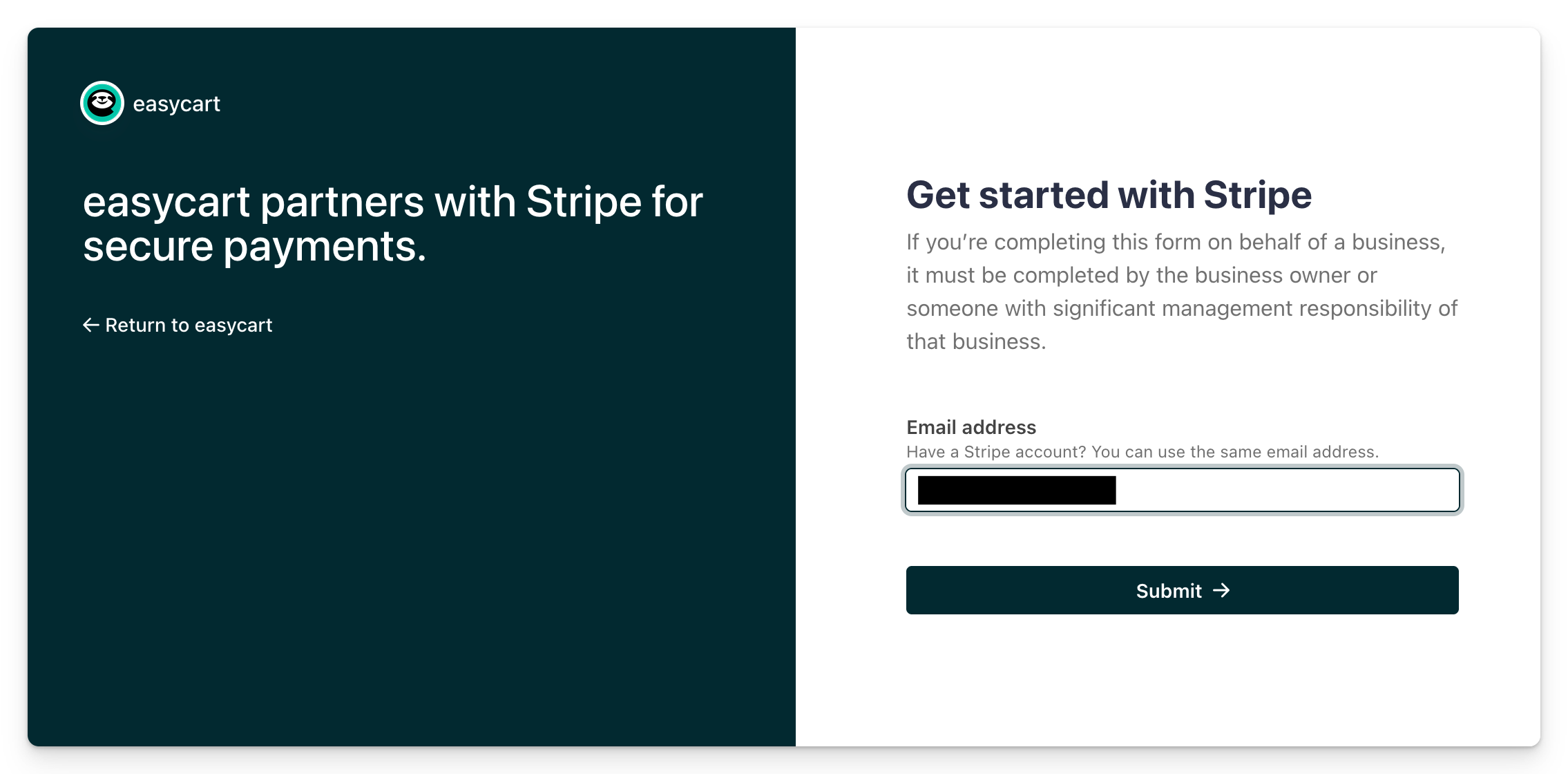 Zostaniesz przekierowany do Stripe w celu połączenia lub stworzenia nowego konta (jest to ten sam proces, jeśli nie…