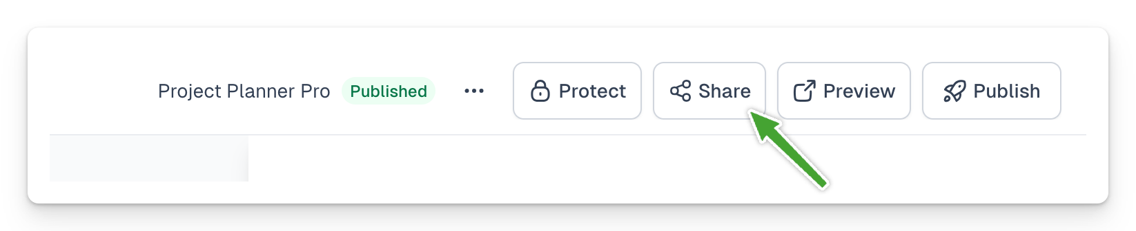 Sharing options in the checkout configurator