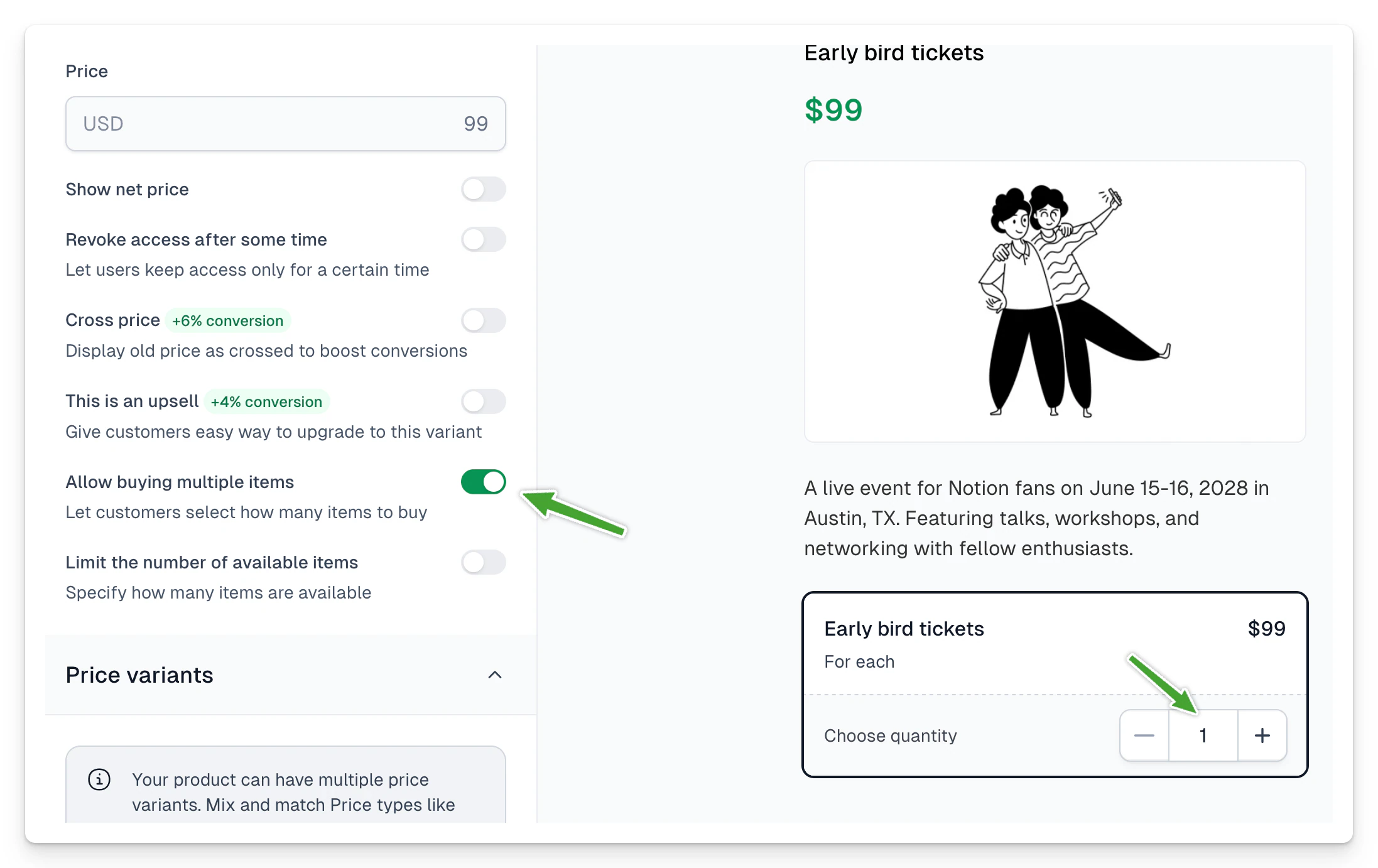 Purchasing multiple items