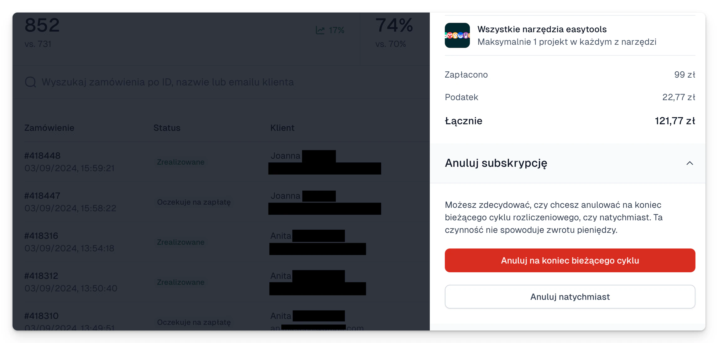 Zarządzanie subskrypcjami