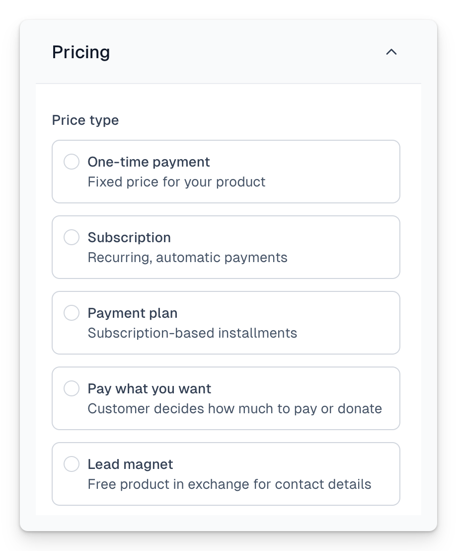 Pricing models in Easycart