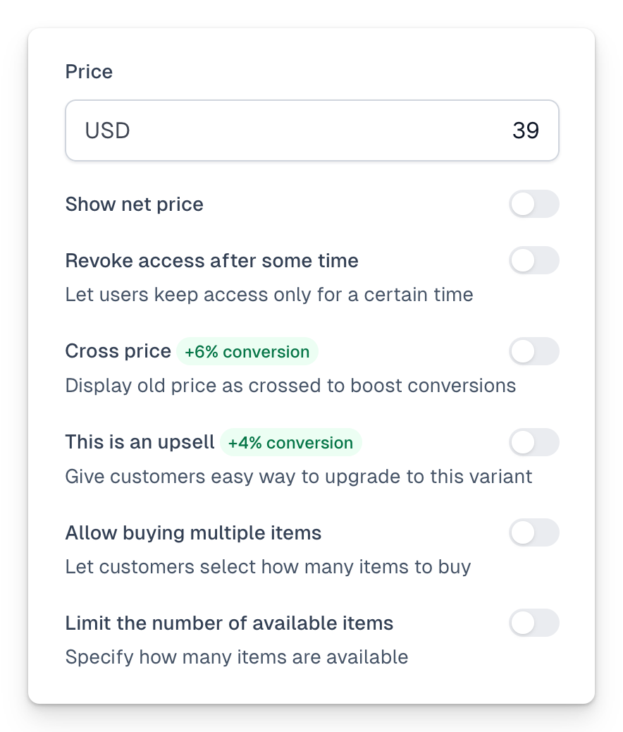 Single payments