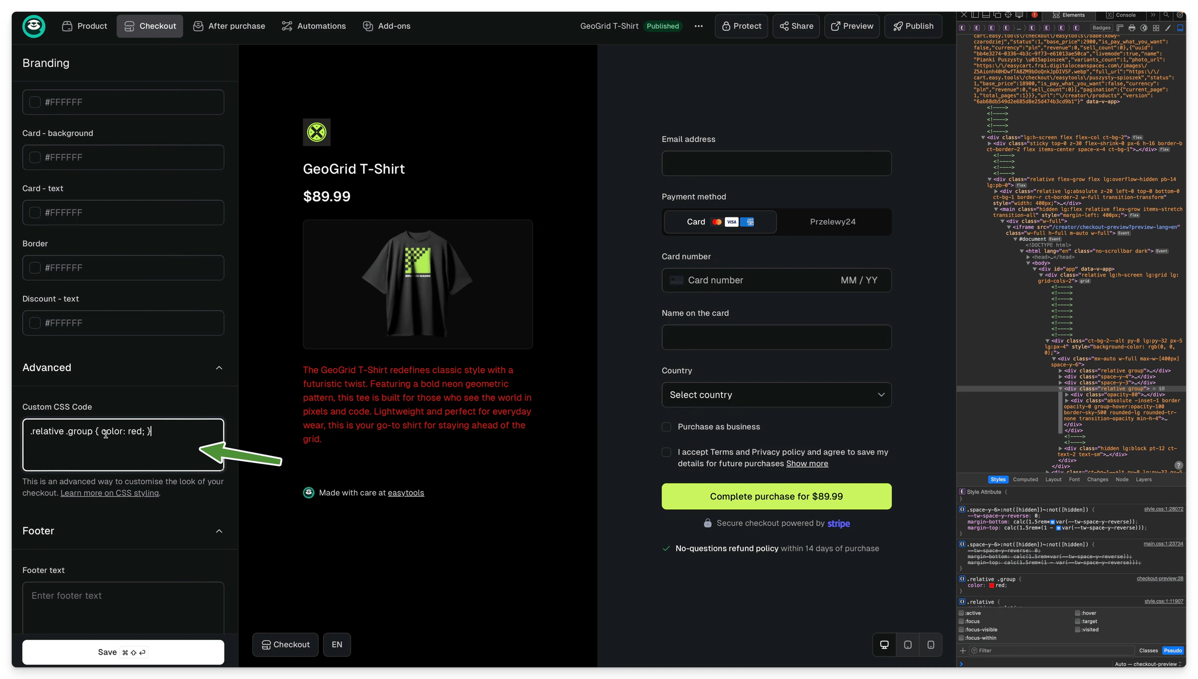 Advanced customization
