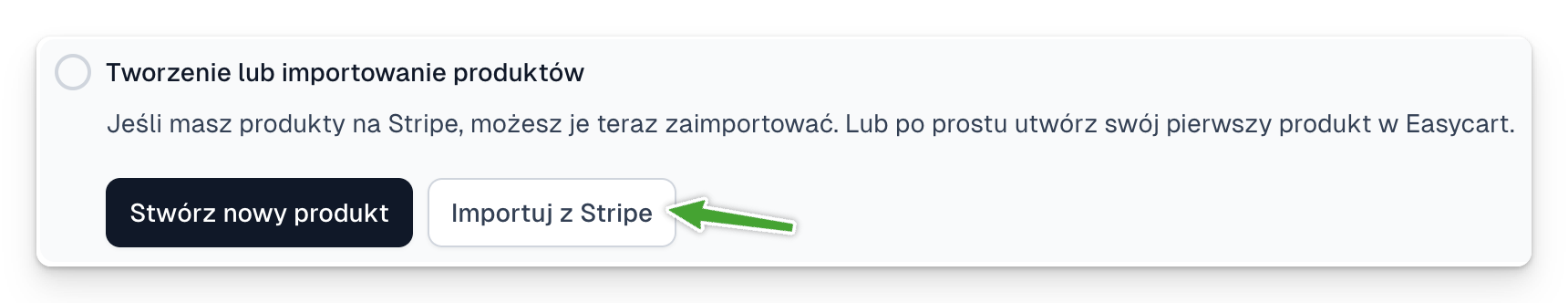 Imprtowanie produktów ze Stripe