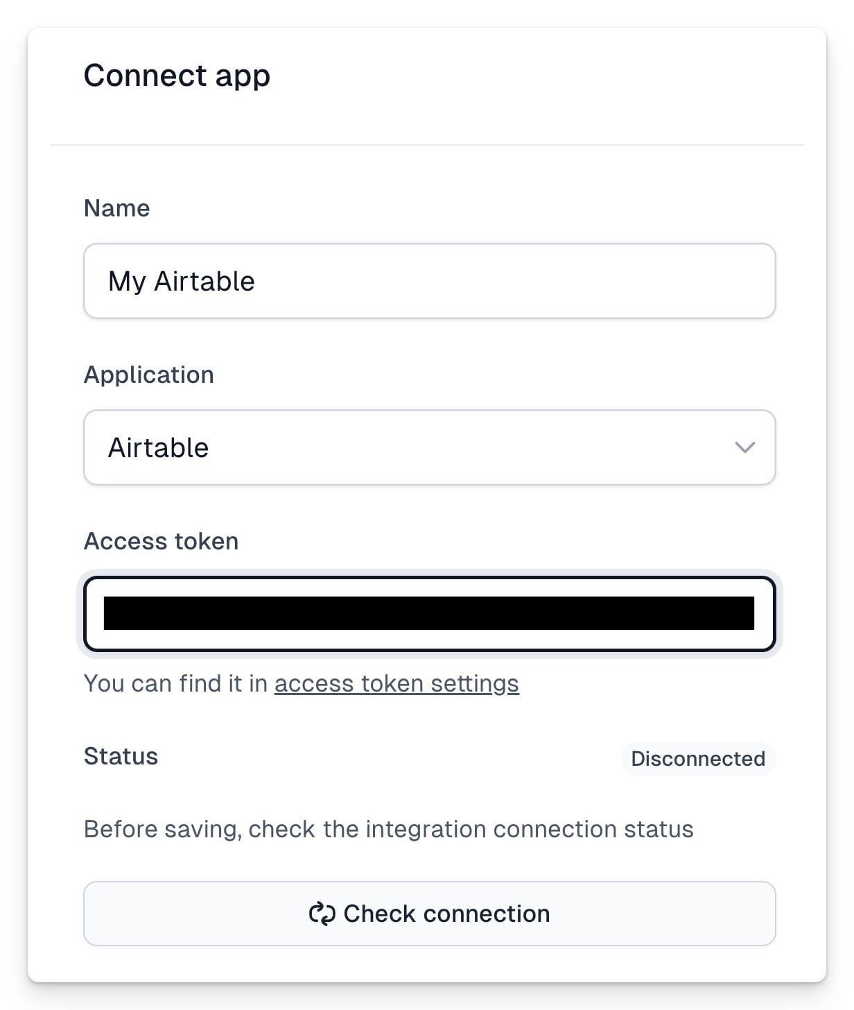 Connect Airtable to Easytools account