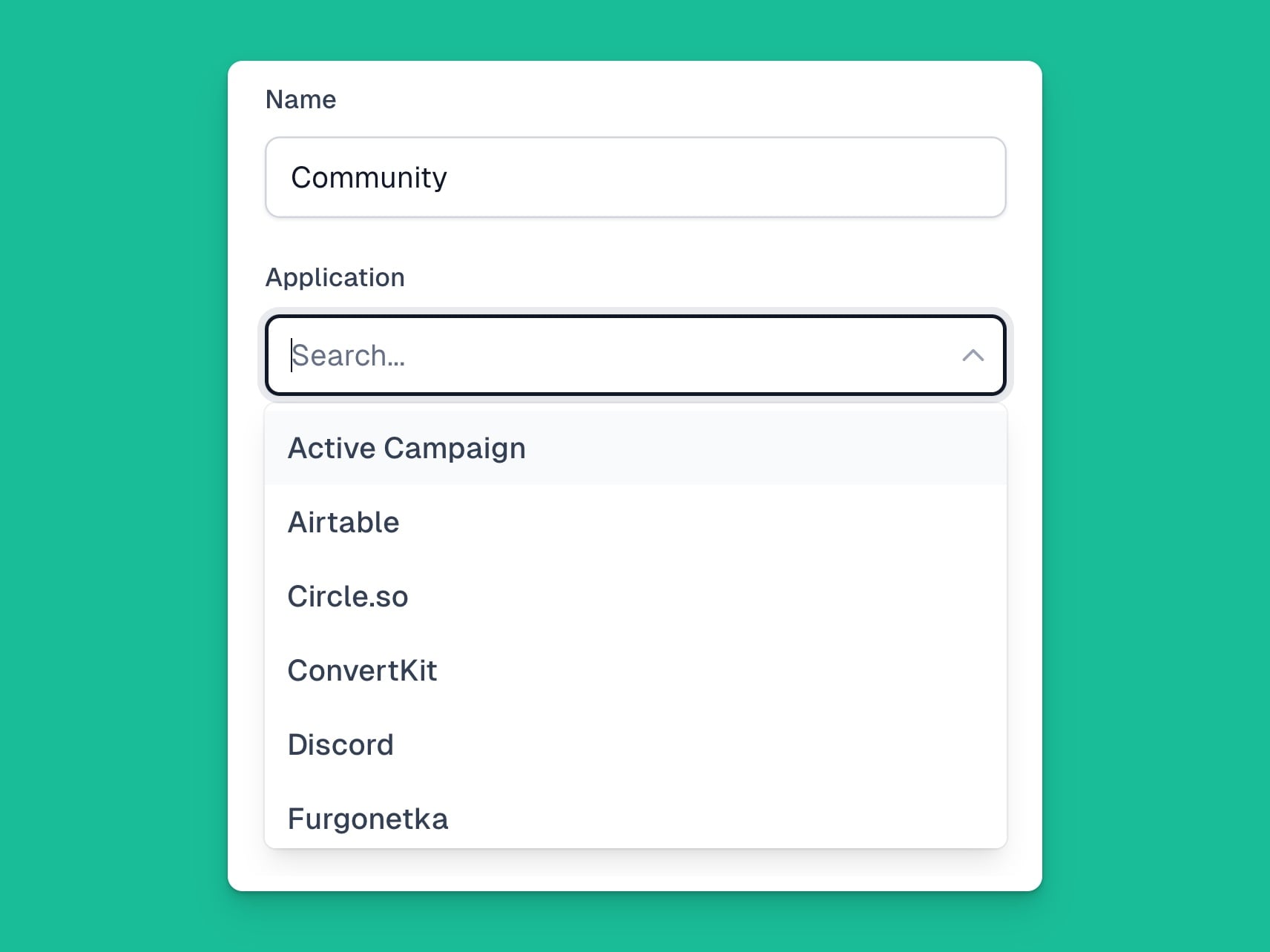 You'll need to paste the API key, instructions will appear after selecting the app.