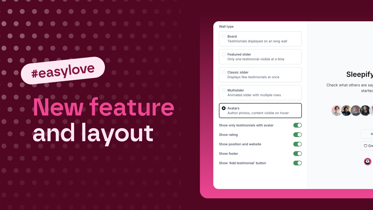 New ways of displaying testimonials