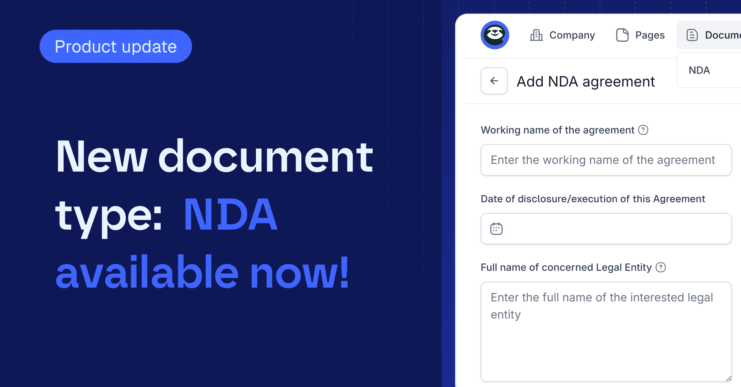 New document type in Easylegal - NDA