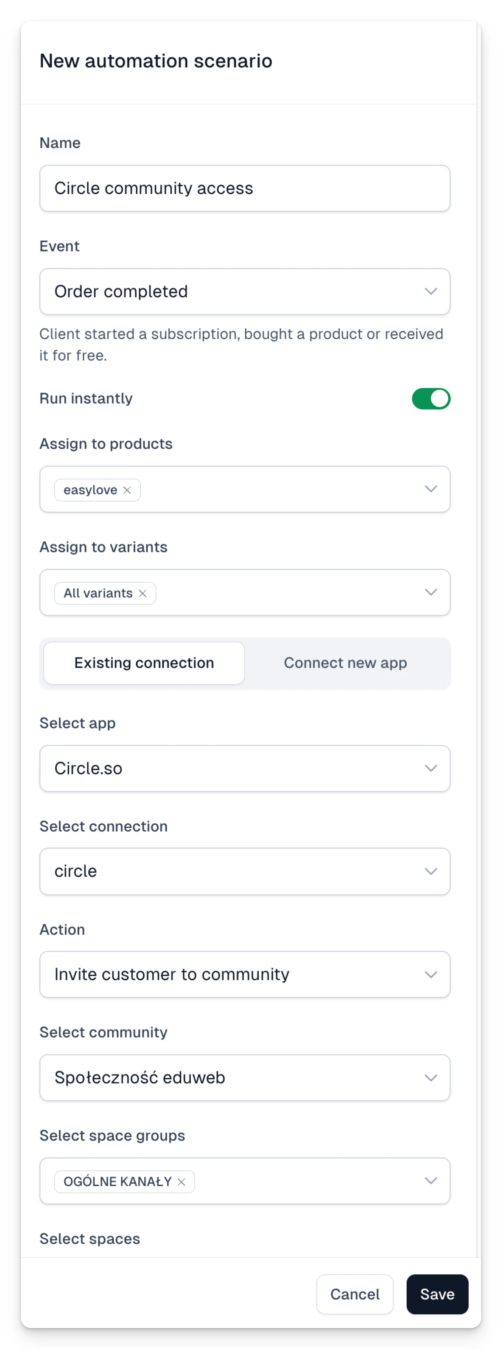 Course access settings in the Circle course builder