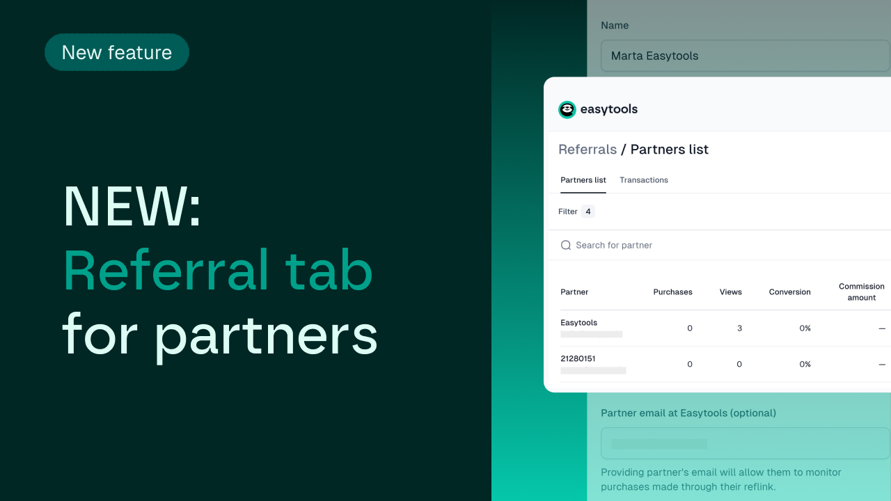 New feature: Referral tab for partners