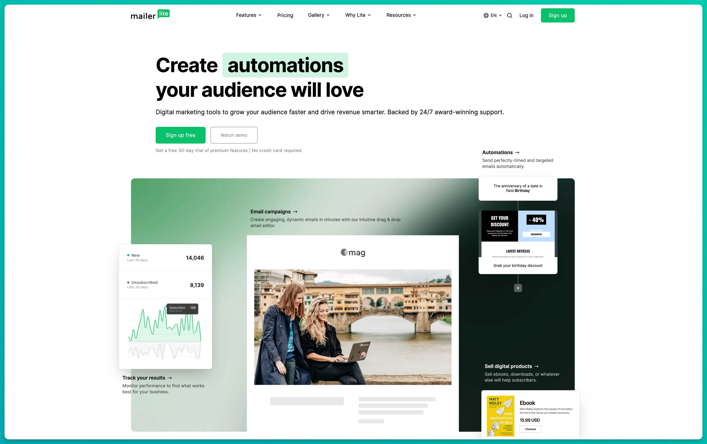 Sitio web oficial de MailerLite