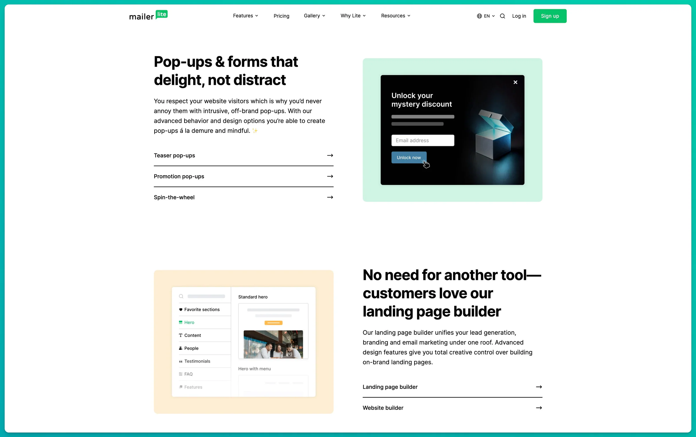 Sitio web oficial de MailerLite