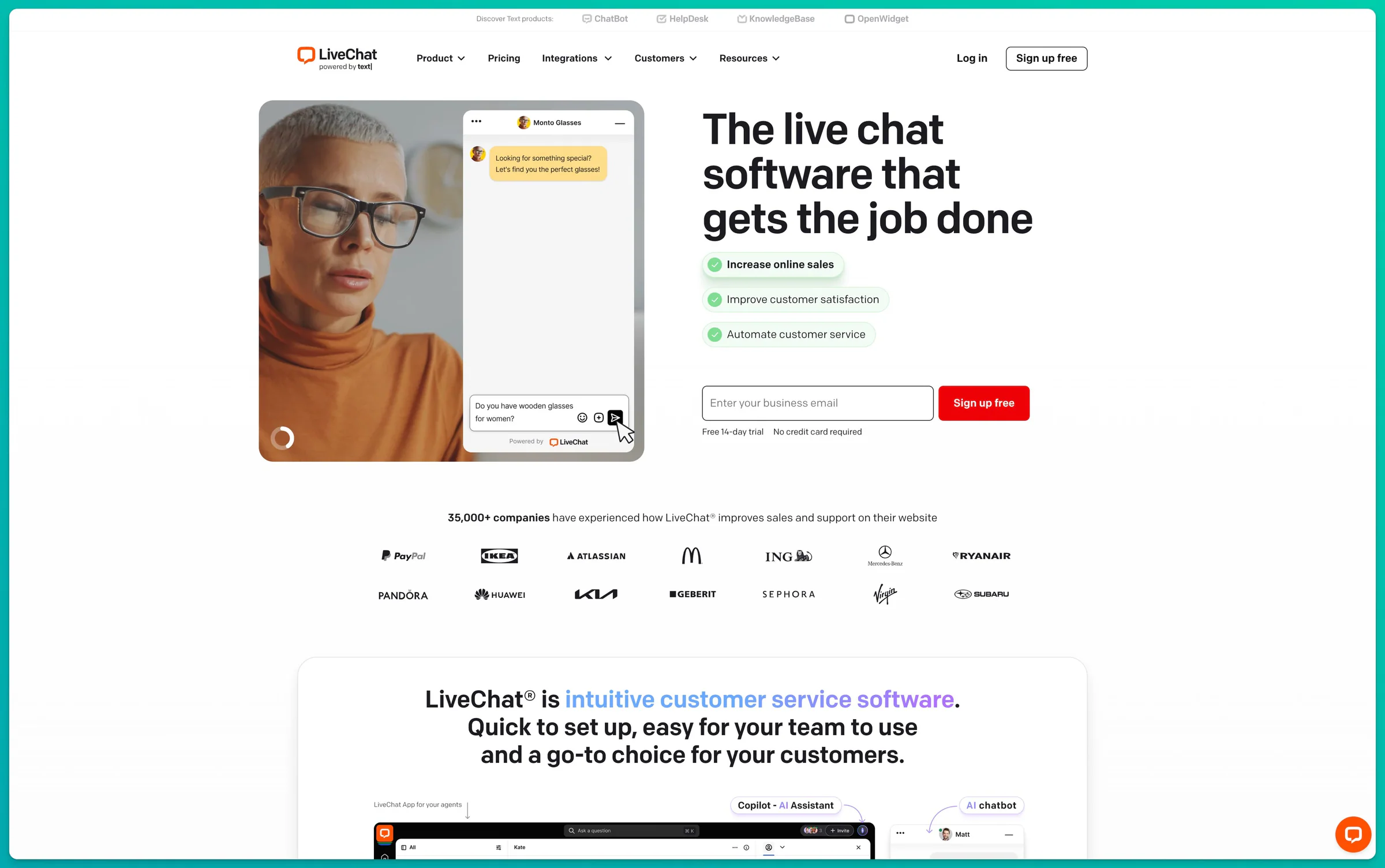 Sitio web oficial de LiveChat