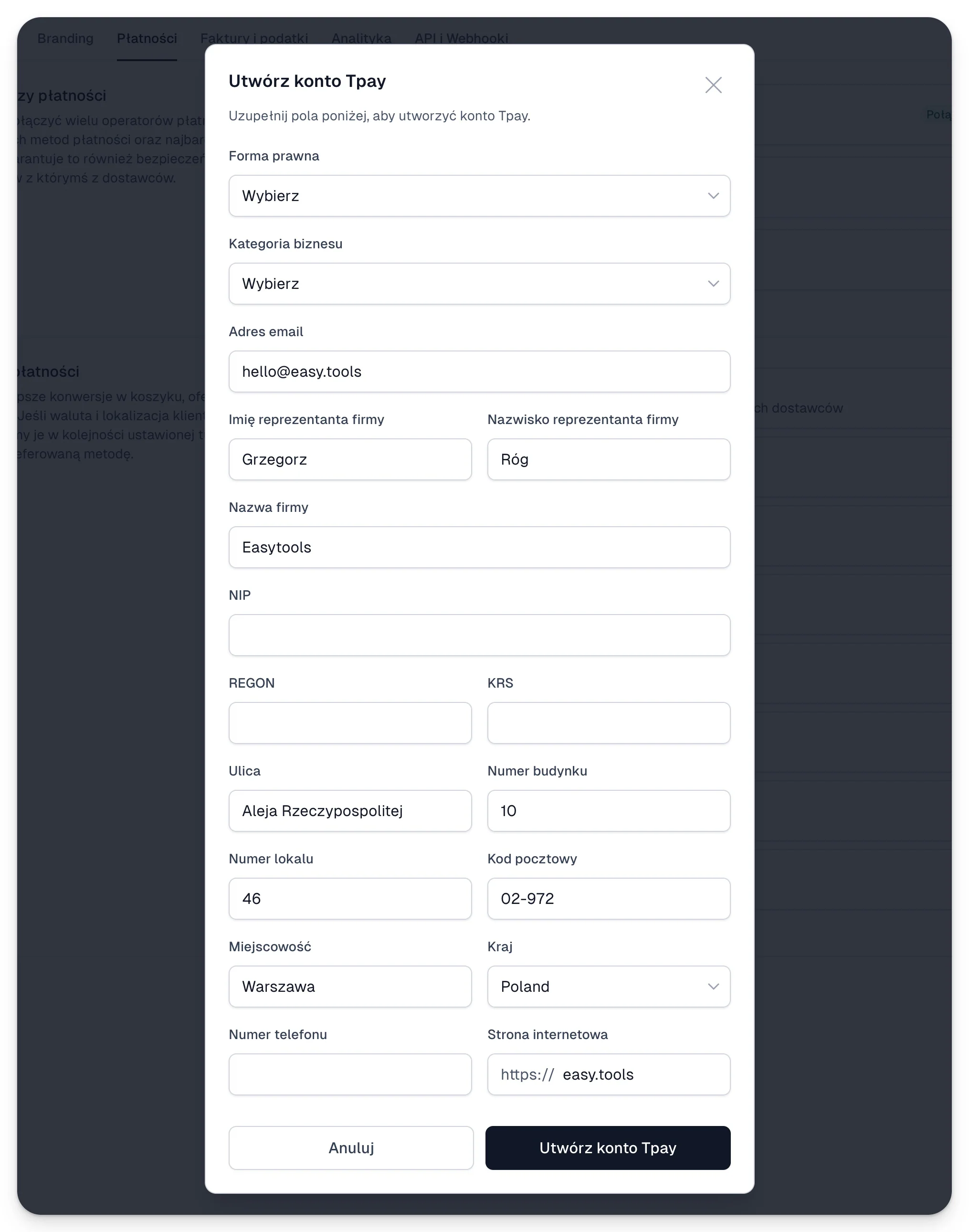 6849469d3cd2187843803a02 tpay formularz integracyjny
