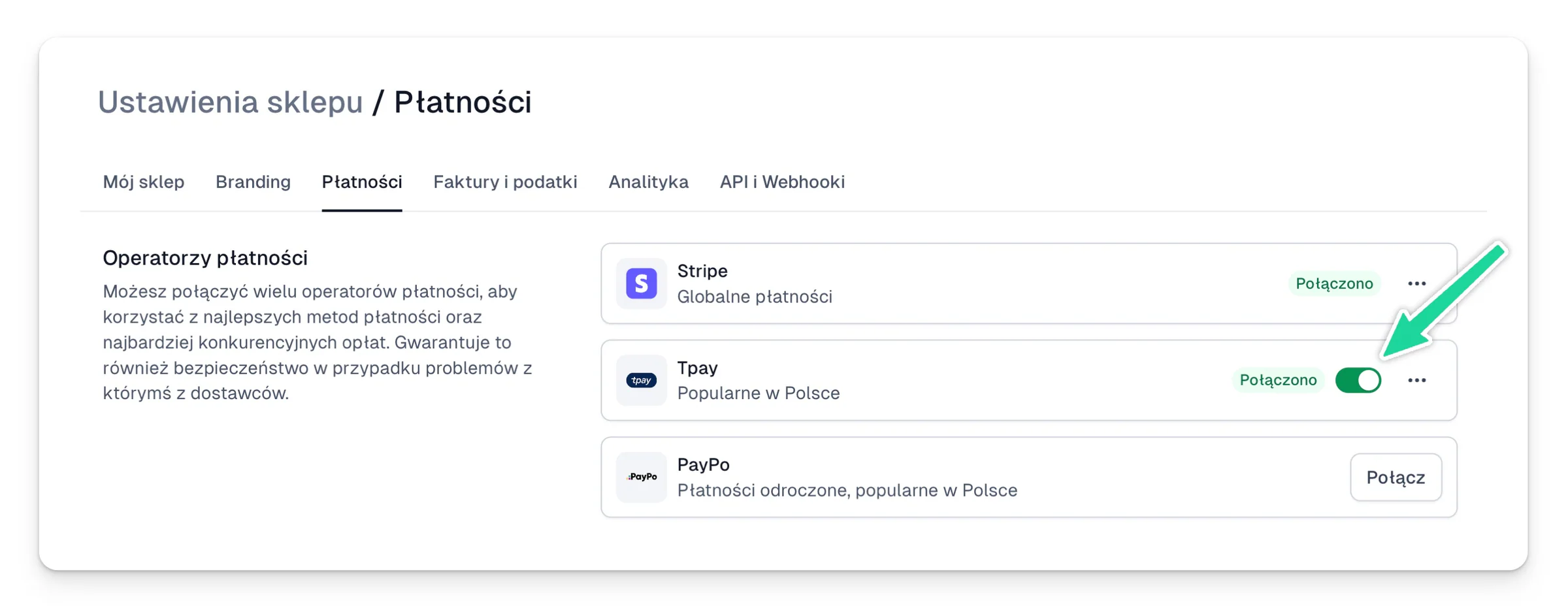 Dzięki naszej współpracy z Tpay, od teraz możesz udostępnić w swoim sklepie różne bramki płatnicze, aby Twoi klienci…