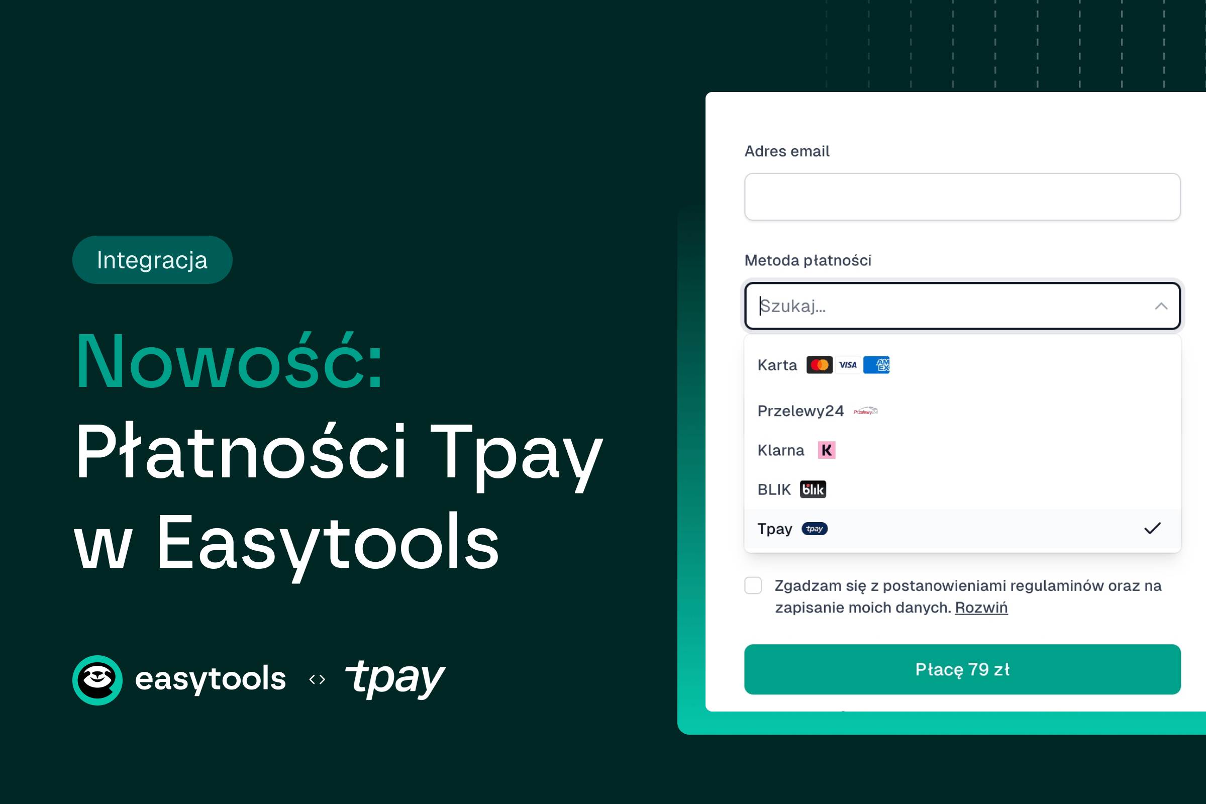 Szybkie płatności Tpay już dostępne w Easytools