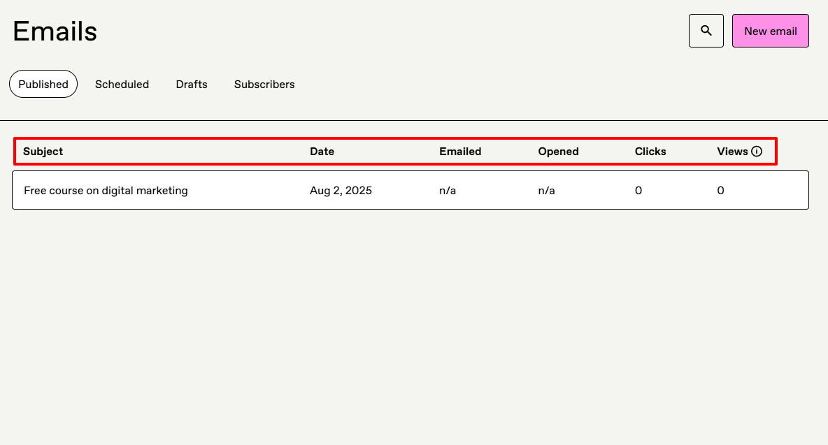 Suivi de la performance des emails envoyés
