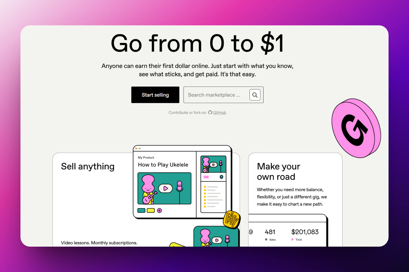 Gumroad - les meilleures plateformes pour vendre des produits digitaux