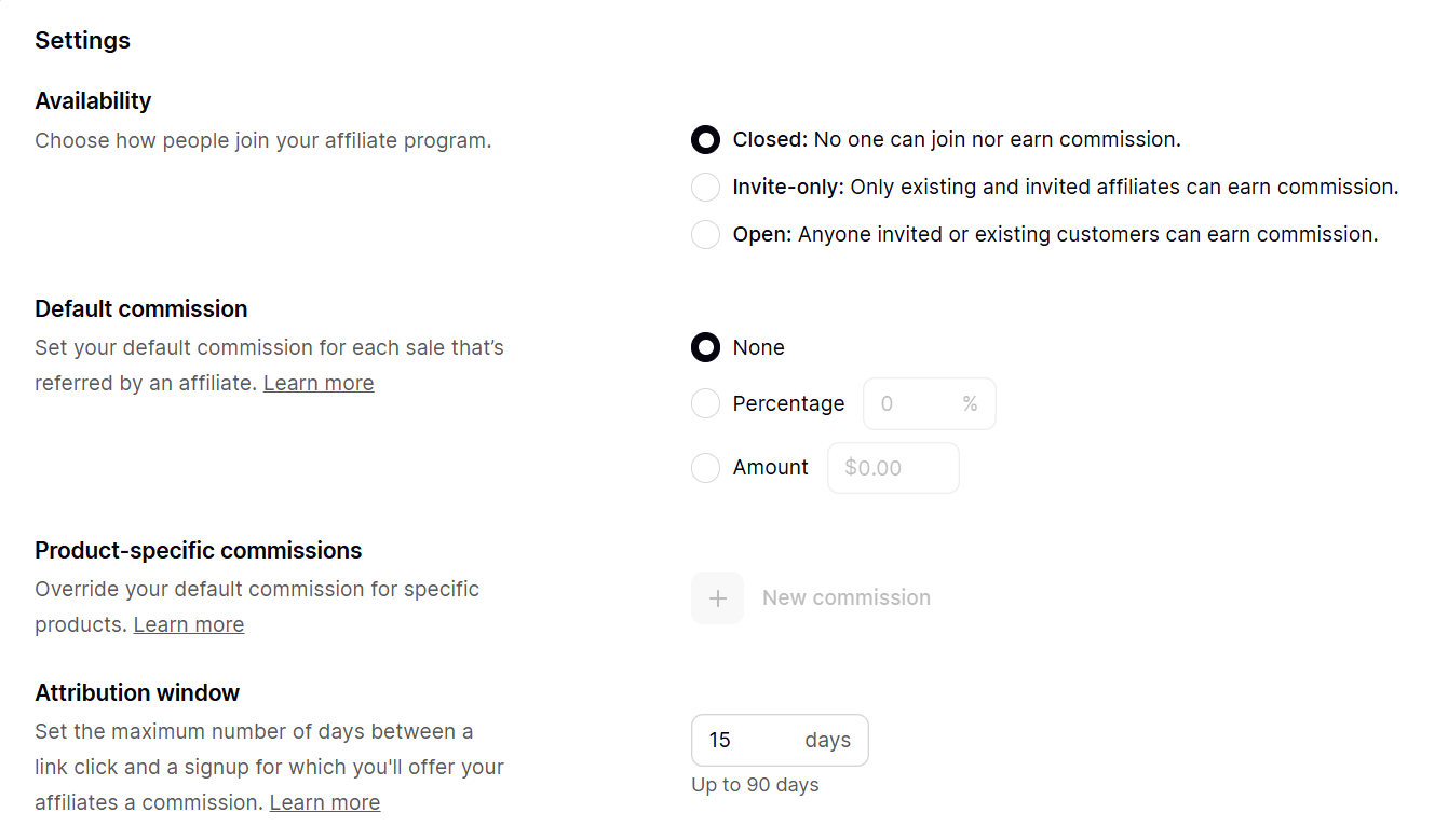 Configuration des réglages d'affiliation pour un produit digital