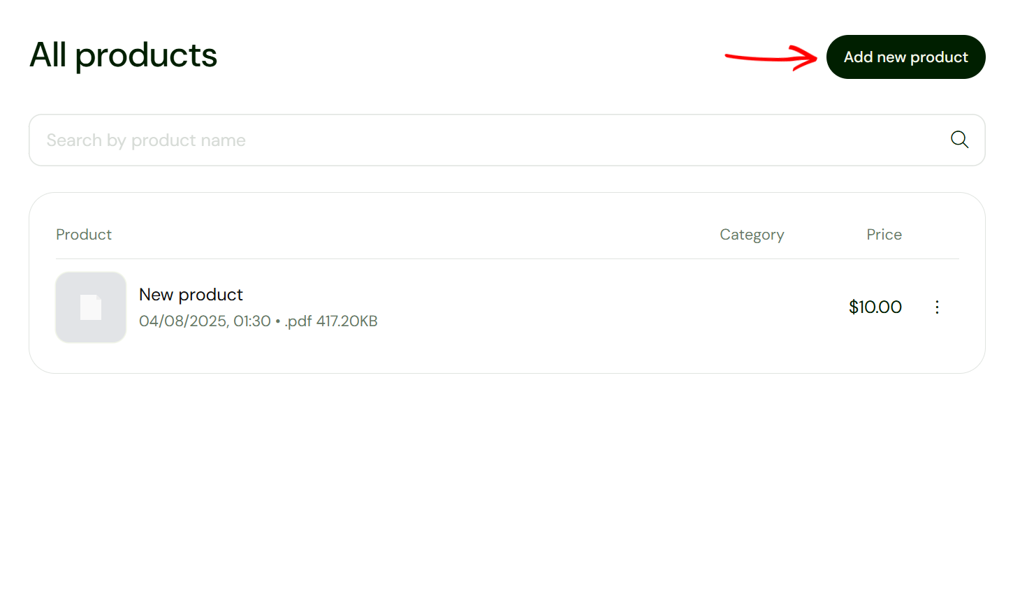 Ajout d'un nouveau produit digital à vendre