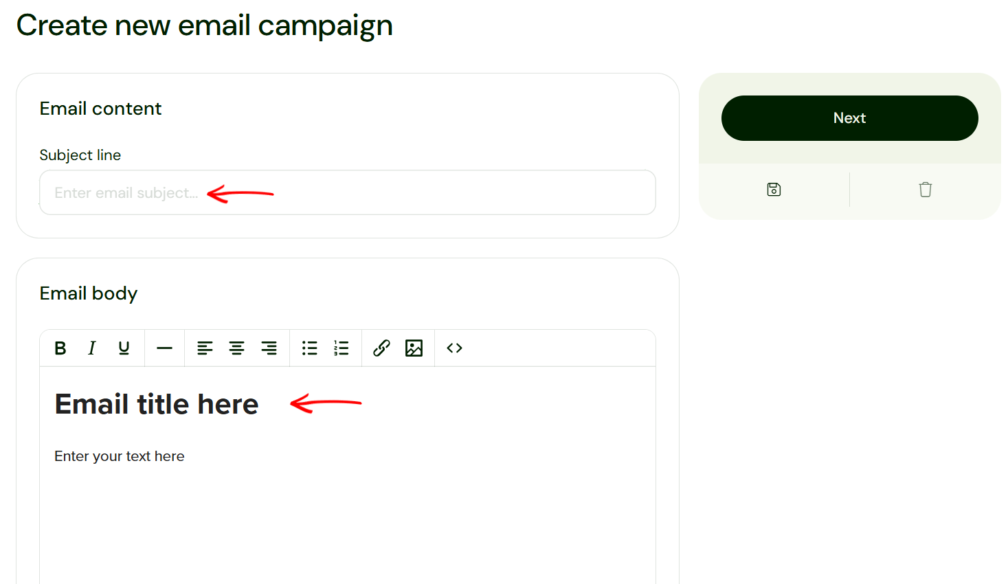 Conception du contenu et de l'objet d'un email
