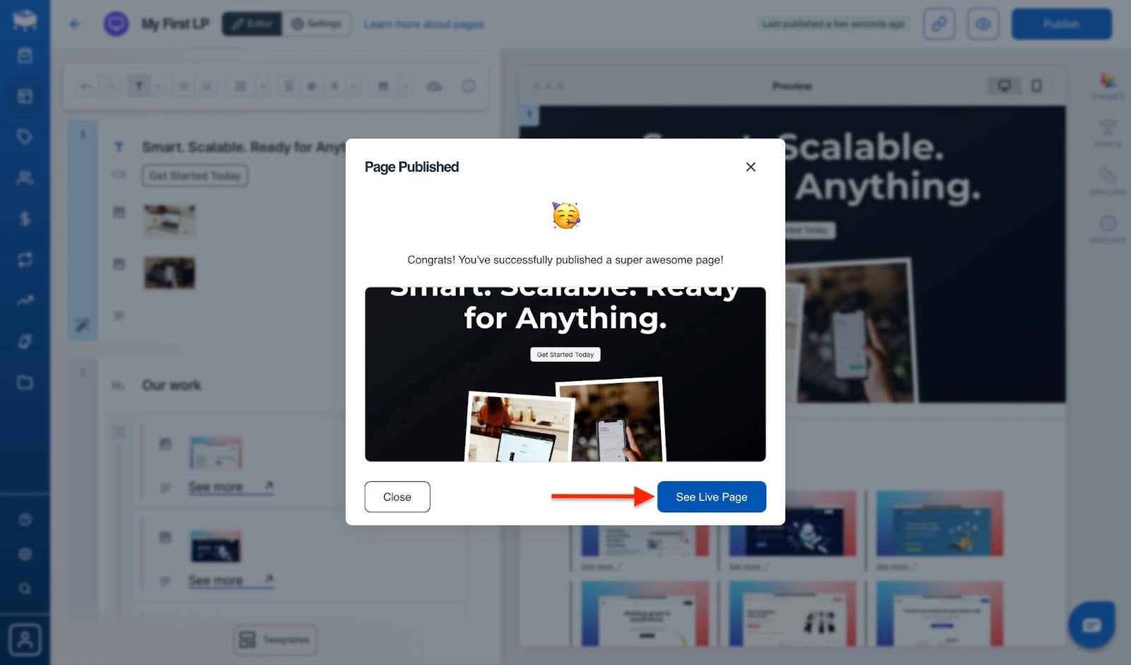Publication et consultation d'une nouvelle landing page
