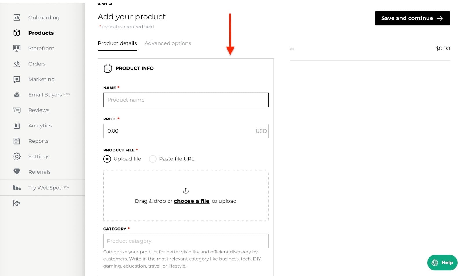 Un utilisateur ajoute un nouveau produit