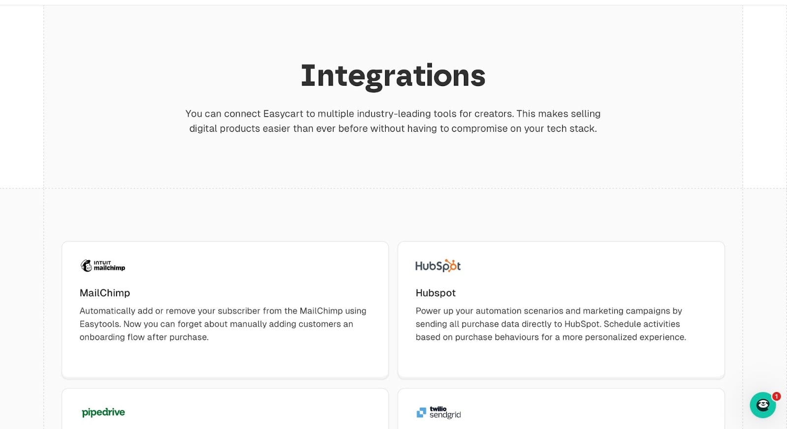 Intégrations - plateformes pour vendre des produits digitaux sur internet