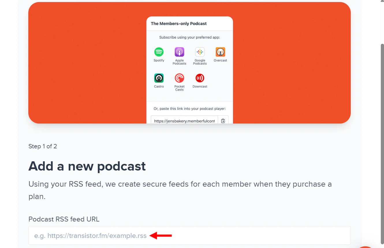 Ajout d'un podcast via un flux RSS