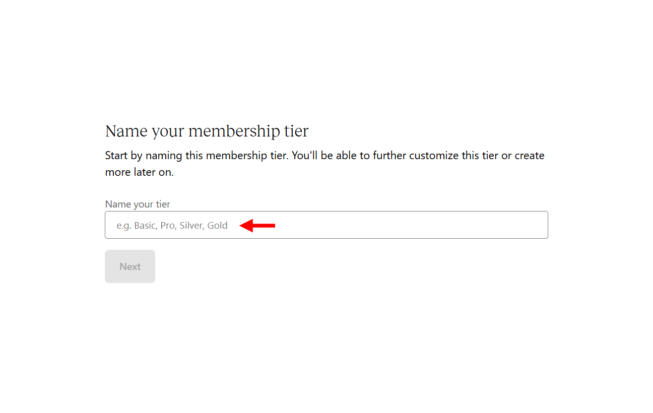 Field to name a new membership tier
