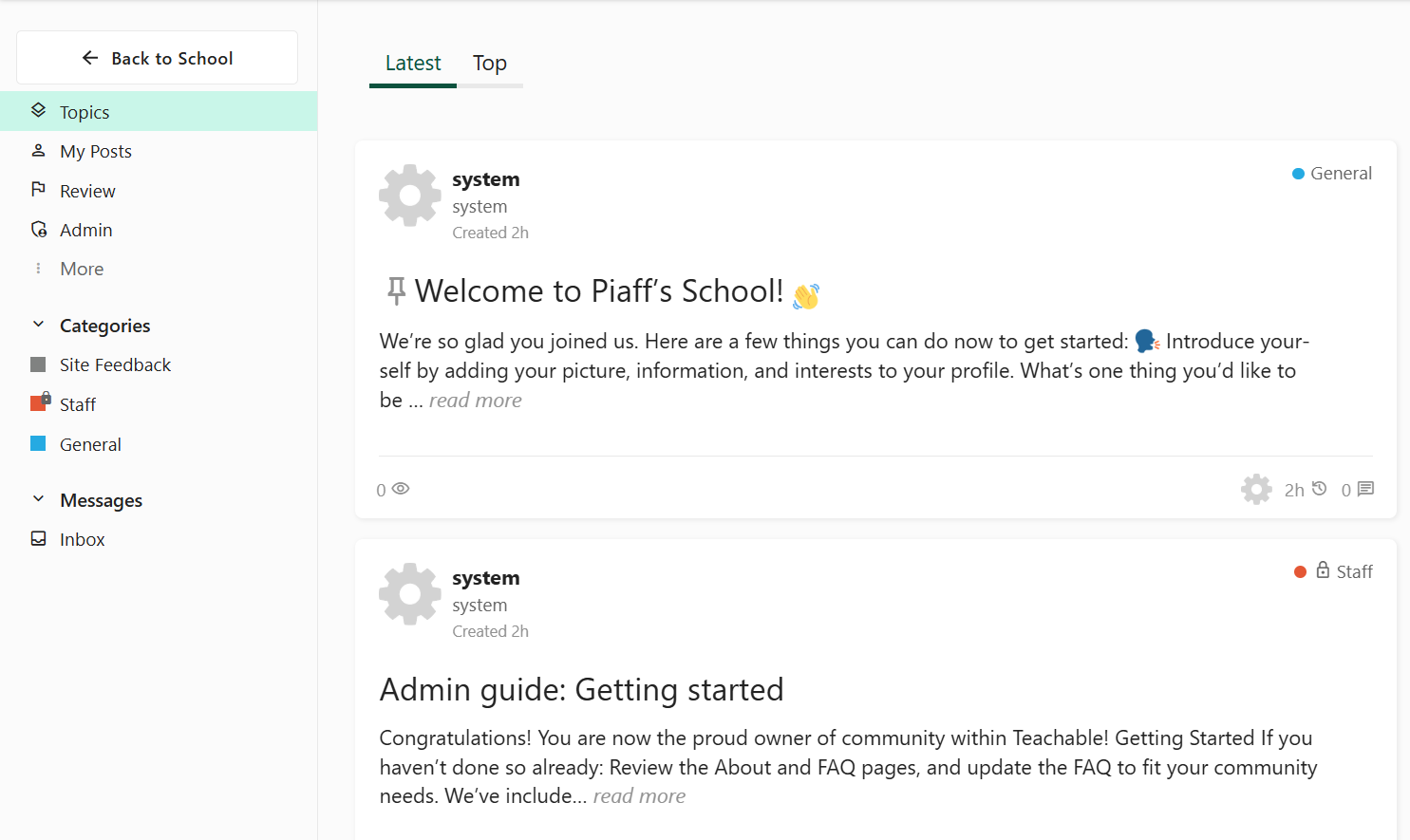 Page with member insights.
