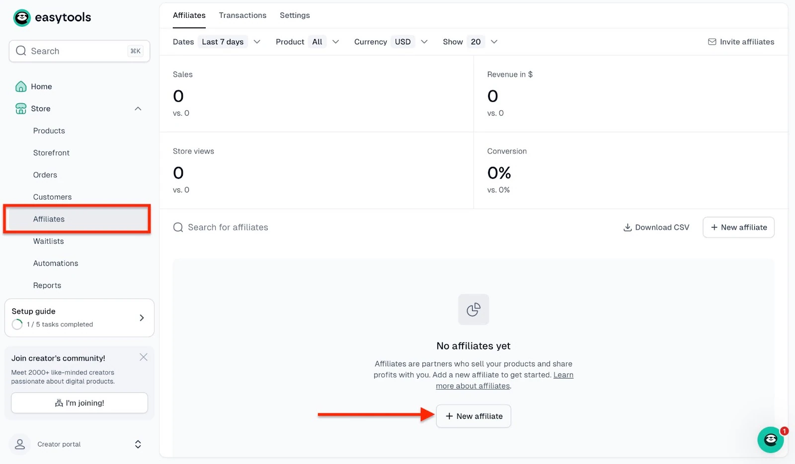 Setting up affiliates on the best online course platform.