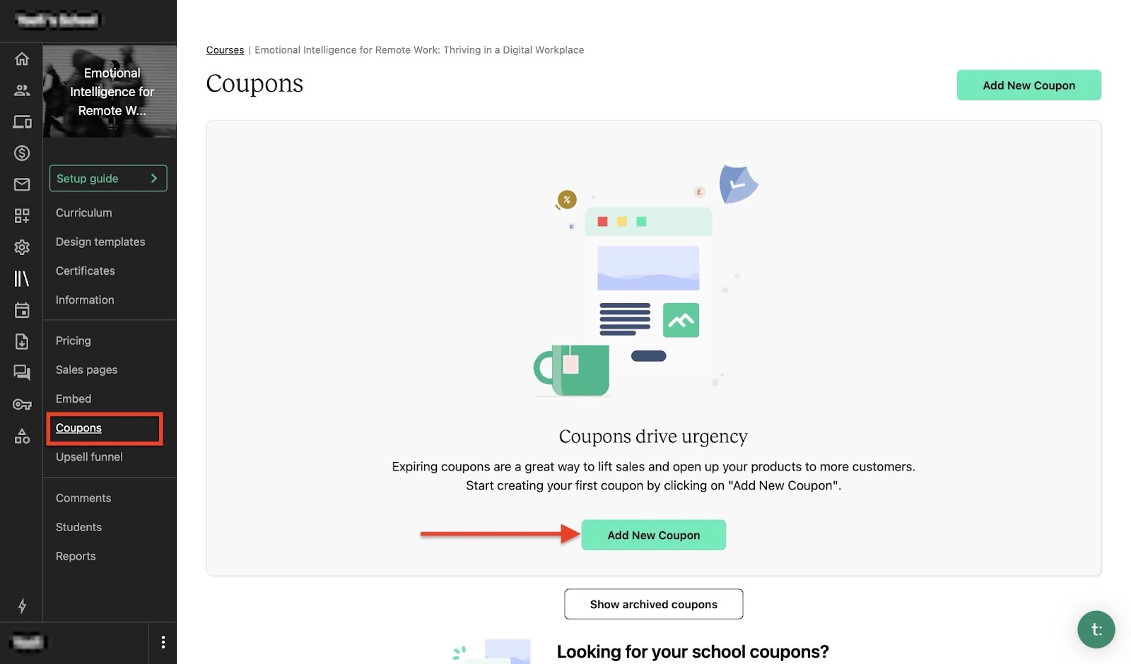 Creating courses on Teachable