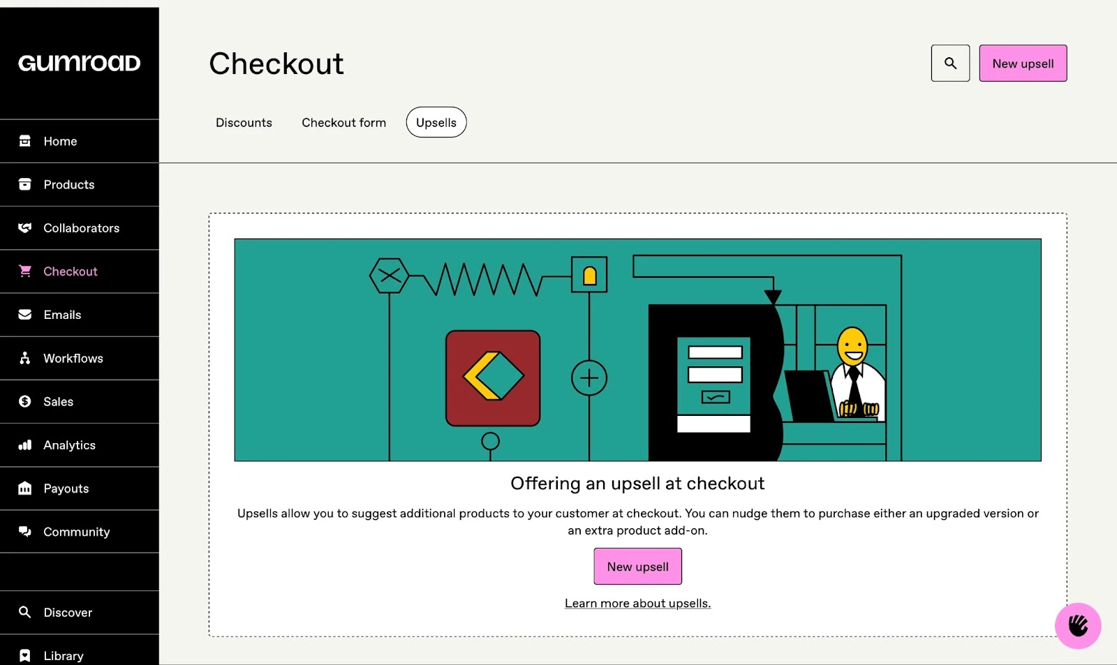 Offering and managing product upsells at checkout