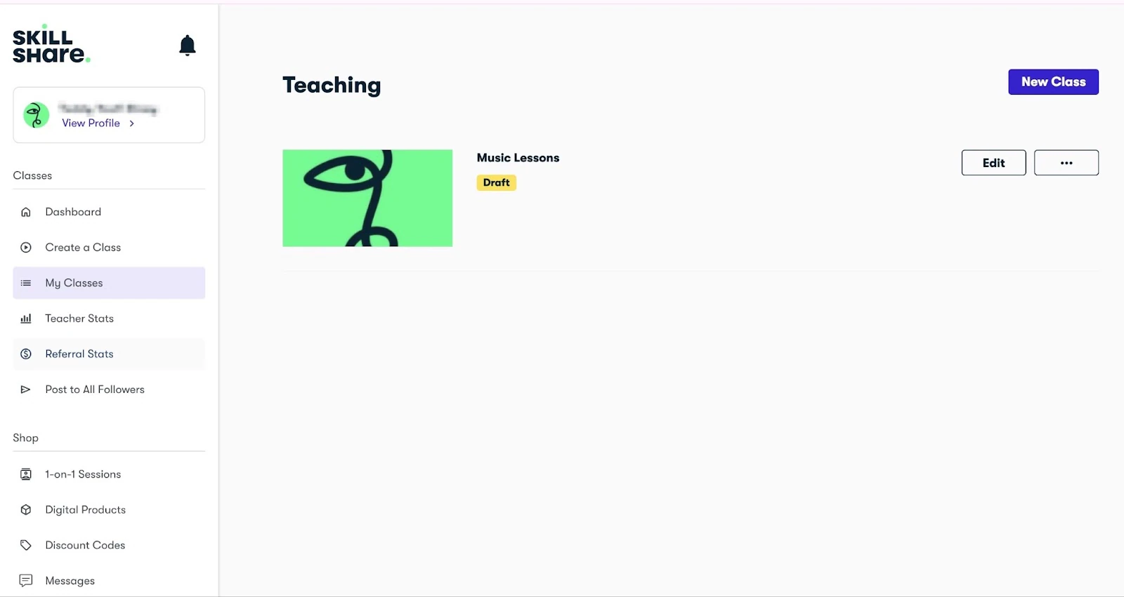 A Skillshare teaching dashboard