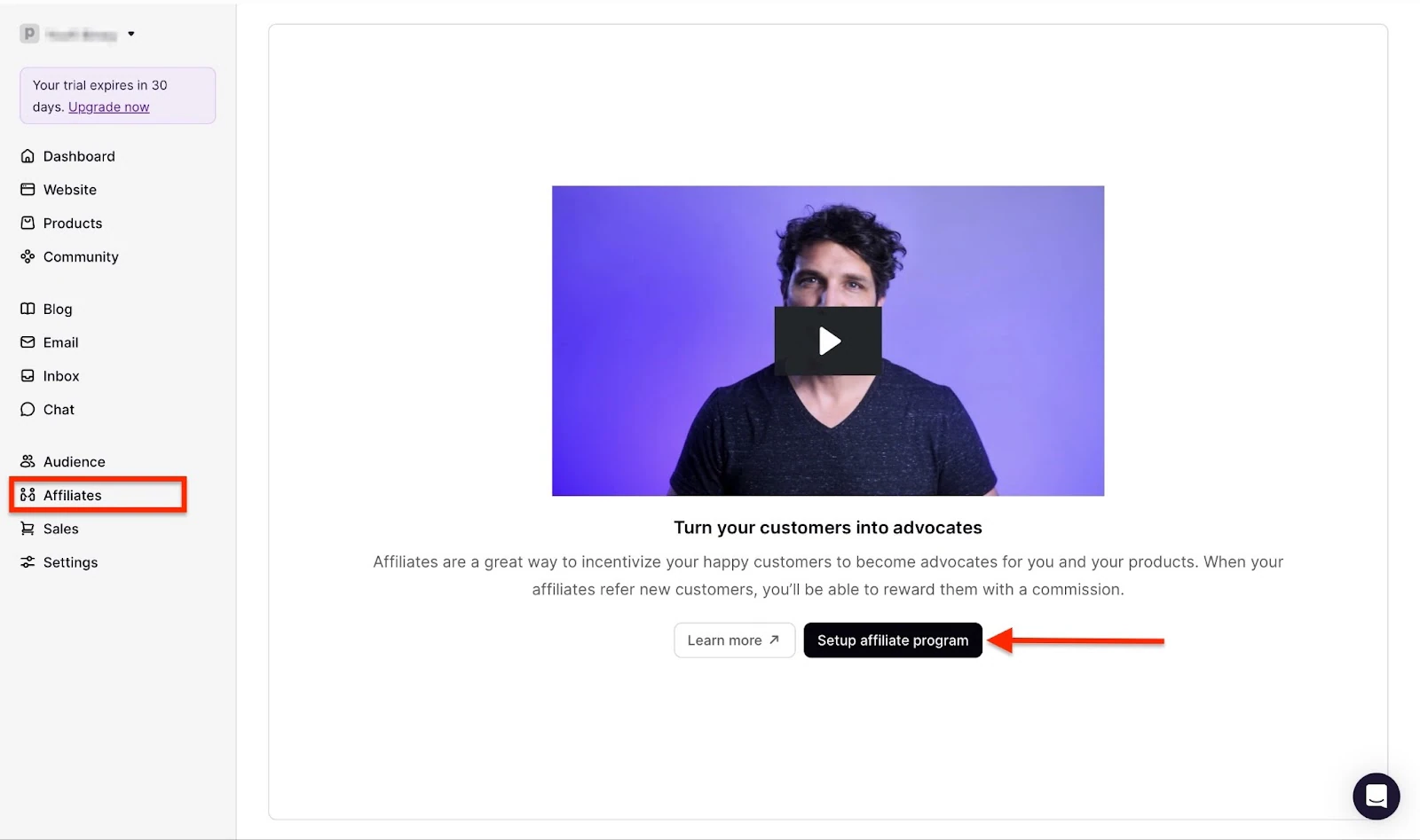 Setting up an affiliate program