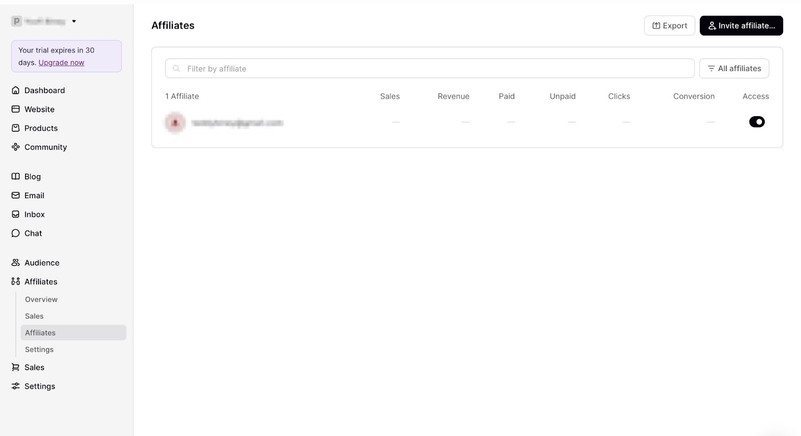 Events page with calendar